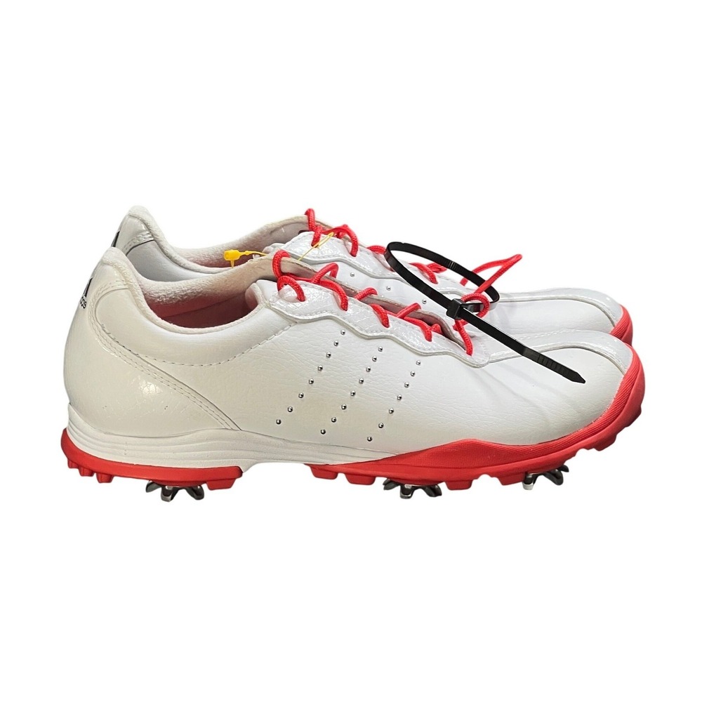 NWT Adidas AdiPure Women's Size 5 Spiked Golf Shoes White Coral Leather Low Top‎